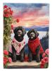 Portuguese Water Dog Two Hearts Garden Flag Mailbox Flag Decorative Yard Flag Banner Outside Patio Artwork Yard Flower Beds, Garden Size, Multicolor