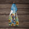 Australian Cattle Dog in Sunflowers Kitchen Towel Dish Cloths Guest Hand Towel Decorative Bathroom Towel for Face,Tea, Dishcloth, Kitchen and Bath