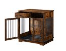 Furniture Dog crate, indoor pet crate end tables, decorative wooden kennels with removable trays. Rustic Brown, 32.3'' W x 22.8'' D x 33.5'' H.