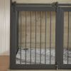 Furniture type dog cage iron frame door with cabinet, top can be opened and closed. Grey, 43.7'' W x 29.9'' D x 42.2'' H