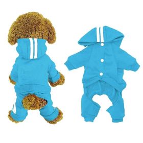 Casual Pet Dog Striped Hoodie Sweatpants Suits (Type: Light BlueXXL)