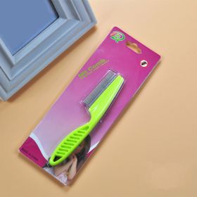 Pet Hair Removal Combs Grooming Brush Dog Cat Puppy Kitty Rabbit Massage Comb Flea Remover Home Pets Care Bath Cleaning Tool (Color: S Green Card)