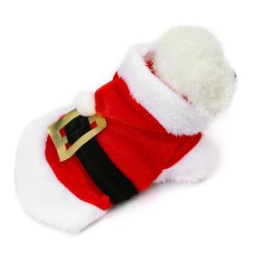 Christmas Pet Clothes For Small & Medium Dog; Santa Claus Dog Hoodie; Winter Pet Jacket (Color: Red)