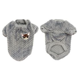 Pet Dog Clothes flannel Dog Winter Clothe Puppy (Color: gray)