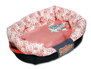 Touchdog Floral-Galore Ultra-Plush Rectangular Rounded Designer Dog Bed (size: medium)