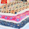 Reusable Bed Pet Cat Bed Dog Bed Thickened Pet Soft Fleece Pad Blanket Bed Mat Cushion Home Portable Washable Rug Keep Warm