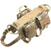 Tactical Dog Harness With Pouches; Adjustable Harness With 3 Detachable Pockets